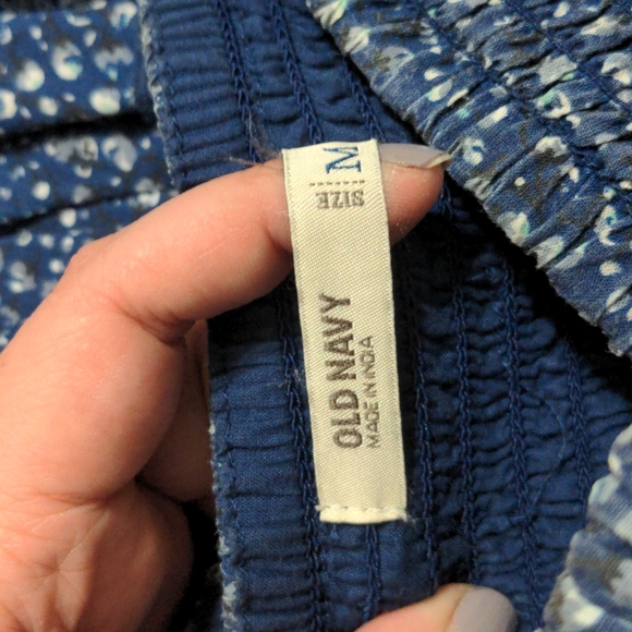 Old Navy Blue Tiered Strapless Dress Size Medium - Picture 3 of 3